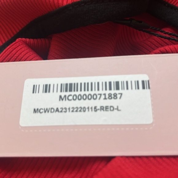 Micas Column Cut-Out Dress, Open Back, Contrast Trim and Leg Slit Red Large - Picture 10 of 11